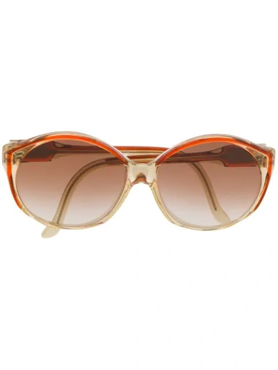 Pre-owned Celine 1970s  Round Frame Sunglasses In Neutrals