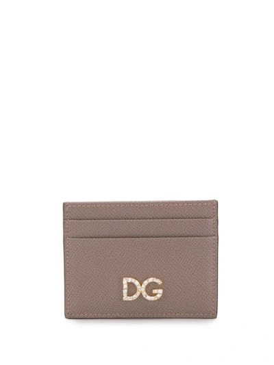 Shop Dolce & Gabbana Logo Card Holder In Grey