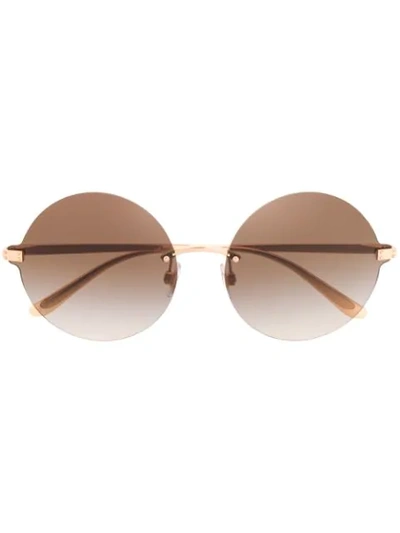 Shop Dolce & Gabbana Round Frame Sunglasses In Gold