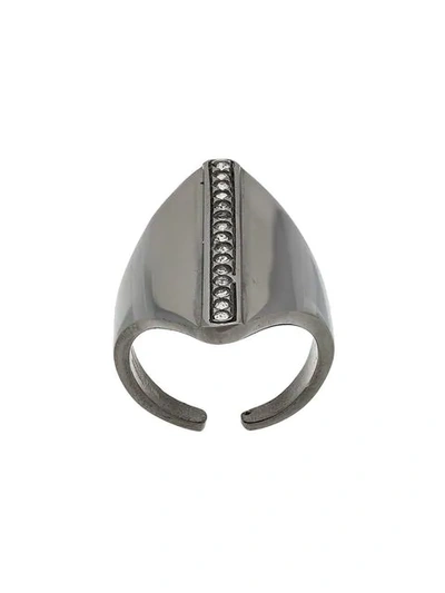 Shop Federica Tosi Crystal Embellished Ring In Metallic