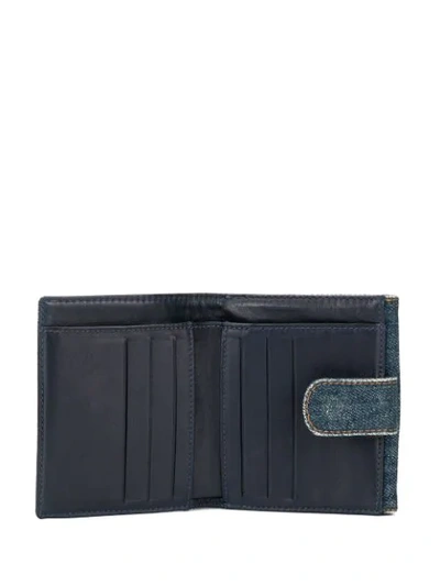 Pre-owned Chanel Logos Bifold Wallet In Blue