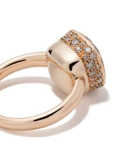 Shop Pomellato 18kt Rose & White Gold Nudo Diamond Ring In Ab704go6br Brown