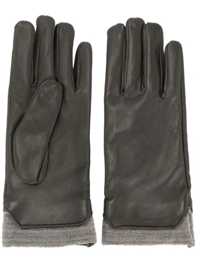 Shop Fabiana Filippi Handschuhe Mit Metallischen Akzenten In Black