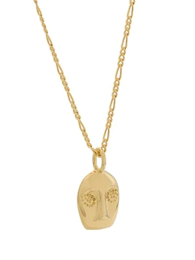 Shop Maria Black Man Ray Necklace In Gold