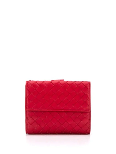 Shop Bottega Veneta Mini Wallet In Red