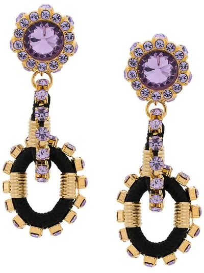 Shop Dsquared2 Crystal Embellished Earrings In Black