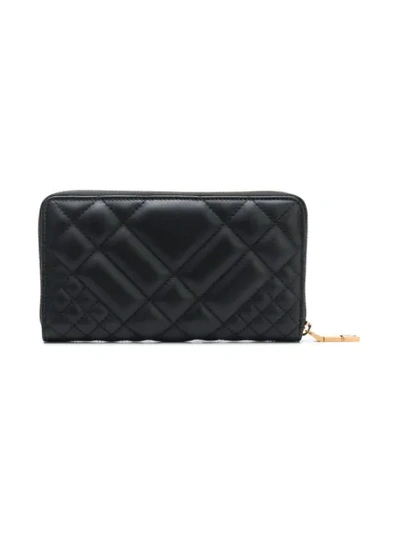 Shop Versace Tribute Quilted Wallet In Black