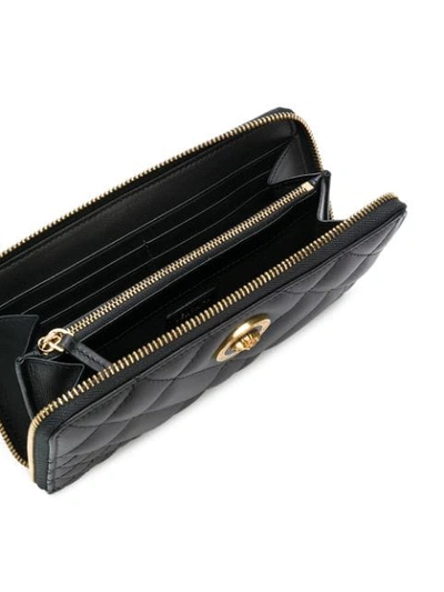 Shop Versace Tribute Quilted Wallet In Black
