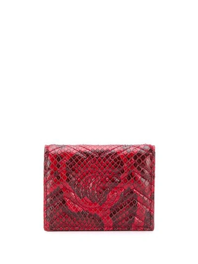 Shop Gucci Snake-print Wallet - Red