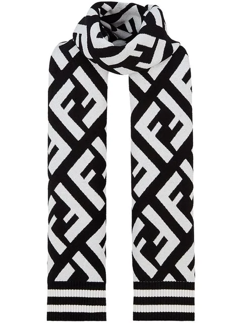 black and white fendi scarf
