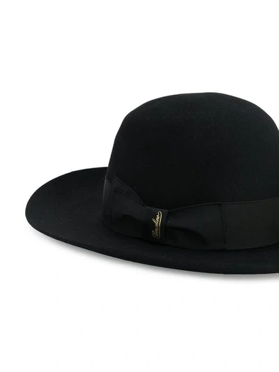 Shop Borsalino Bow Detail Fedora Hat In Black