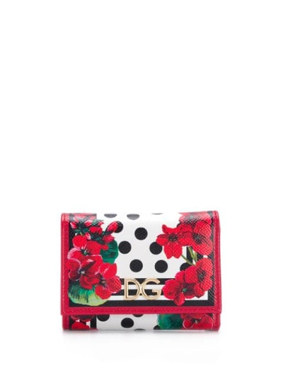 Shop Dolce & Gabbana Floral Spot Print Purse In Red