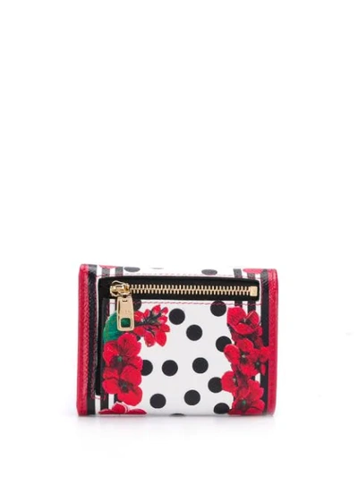Shop Dolce & Gabbana Floral Spot Print Purse In Red