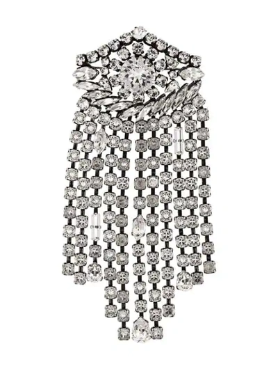 Shop Sonia Rykiel Crystal Embellished Brooch - Metallic