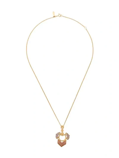 Shop Wouters & Hendrix Sunstone And Grey Agate Necklace In Gold