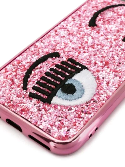Shop Chiara Ferragni Flirting Glitter Iphone 8 Case In Pink