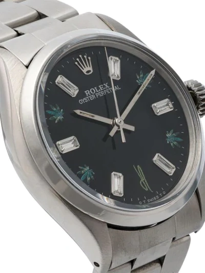 Shop Jacquie Aiche Vintage Rolex Four Leaf Diamond Watch In Black