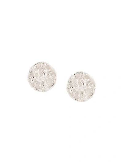 Shop Natasha Schweitzer Coin Stud Earrings In Silver