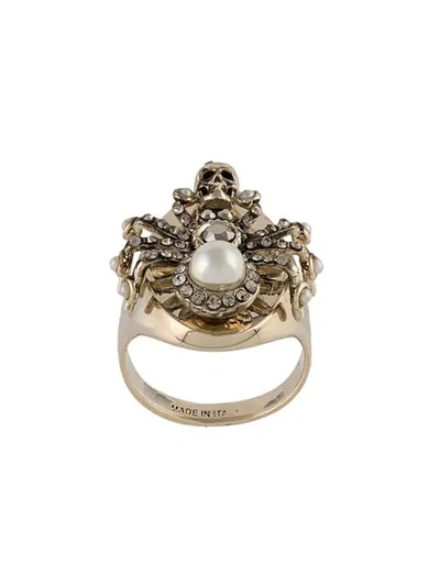 Shop Alexander Mcqueen Spider Ring In Gold