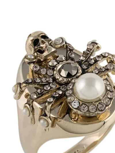 Shop Alexander Mcqueen Spider Ring In Gold