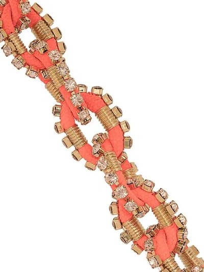 Shop Dsquared2 Embellished Chain Necklace In Orange