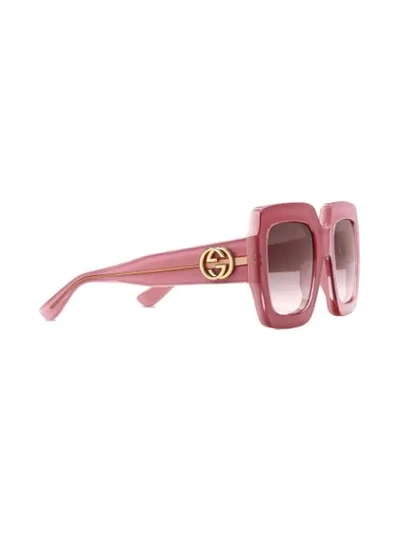 GUCCI EYEWEAR 方框太阳眼镜 - 粉色