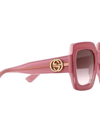 GUCCI EYEWEAR 方框太阳眼镜 - 粉色