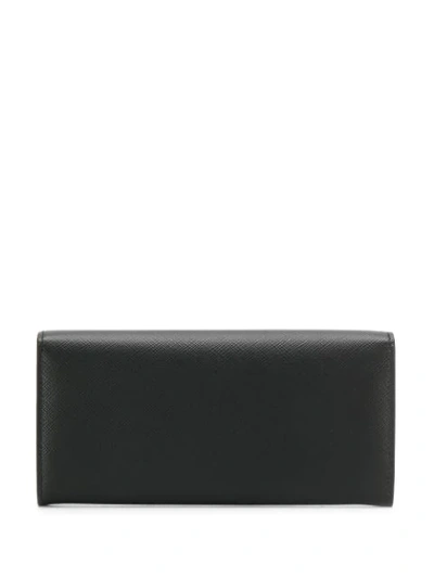 Shop Prada Rose Print Continental Wallet In Black