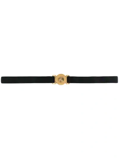 Shop Gucci Gold Buckle Belt In Black