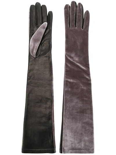 Shop Manokhi Long Length Gloves In Black