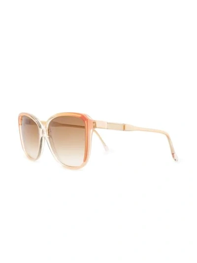 Pre-owned Saint Laurent 1990s Oversized Frame Sunglasses In Neutrals