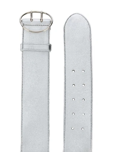 Prada Metallic-effect Buckle Belt In Silver