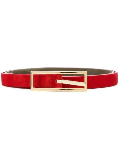 Shop Simonnot Godard Thin Belt In Red