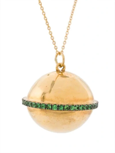 Shop Ileana Makri Single Planet Pendant Necklace In Gold