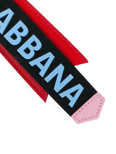 Shop Dolce & Gabbana Logo Print Keyring In Red