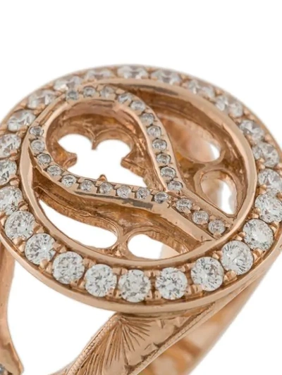 Shop Loree Rodkin 14kt Rose Gold And Diamond Round Quatrefoil Ring In Metallic