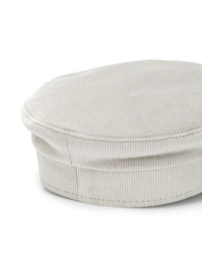 Shop Ruslan Baginskiy Velvet Military Hat In Grey