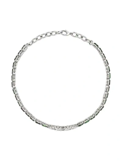 Shop Gucci Crystal Web Choker In Metallic