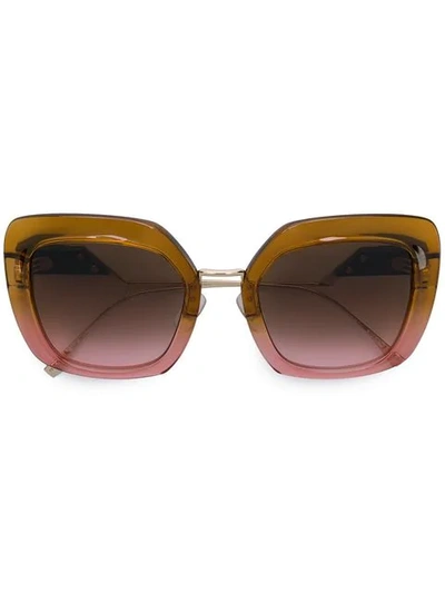 Shop Fendi Tropical Shine Sunglasses In Yellow