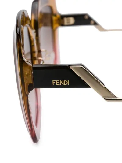 Shop Fendi Tropical Shine Sunglasses In Yellow