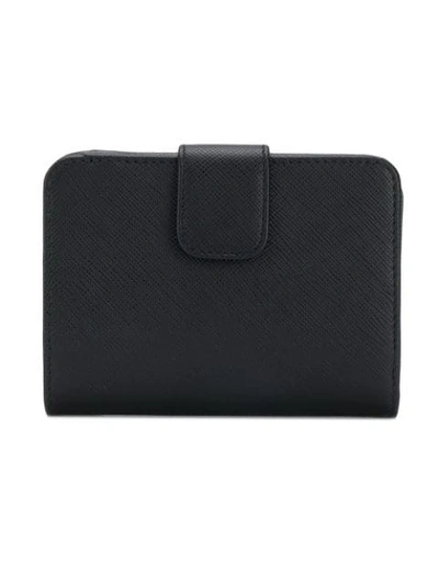 Shop Prada Small Saffiano Wallet In Black