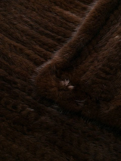 Shop Liska Long Fur Scarf In Brown