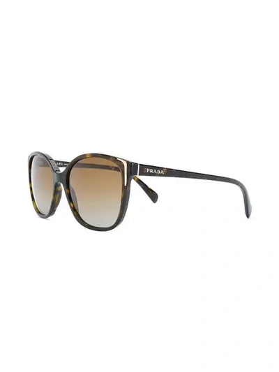 Shop Prada Squared Sunglasses In Brown