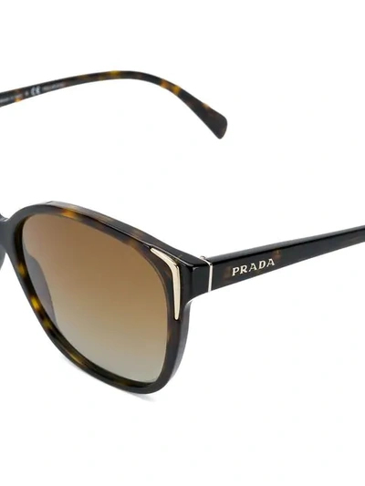 Shop Prada Squared Sunglasses In Brown