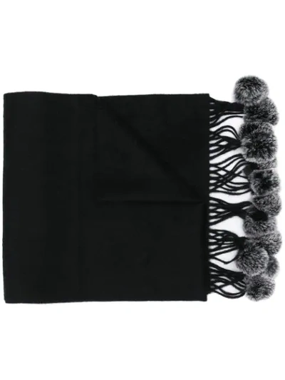 Shop N•peal Fur Bobble Scarf In Black