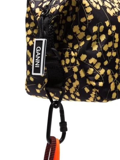 GANNI BLACK AND YELLOW AZALEA FLORAL PRINT POUCH - 黑色