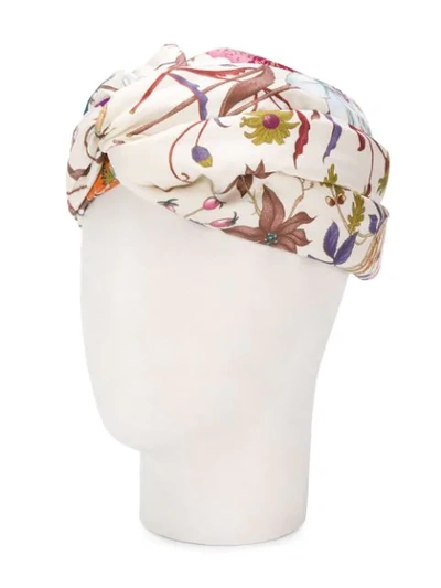 Shop Gucci Flora Print Headband In White