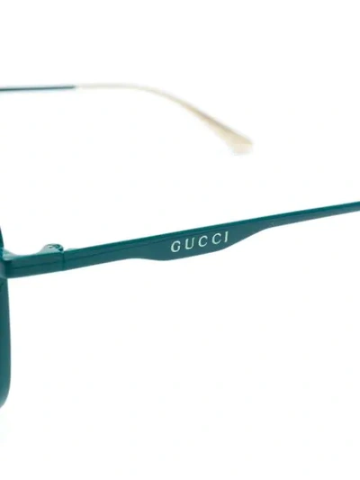 Shop Gucci Aviator Sunglasses In Green