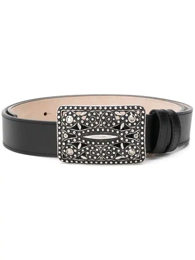 Shop Marc Jacobs Embellished Buckle Belt In Black