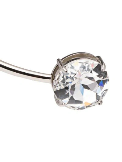 Shop Miu Miu Crystal Embellished Necklace In Silver